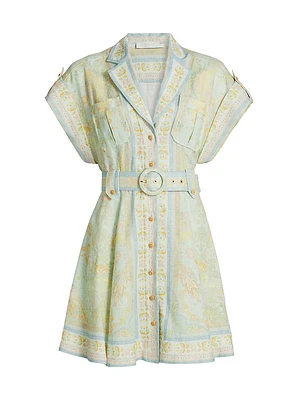 Acacia Linen Mini Shirtdress