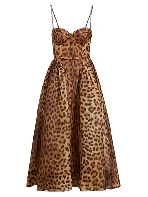 Crush Leopard Paneled Midi-Dress