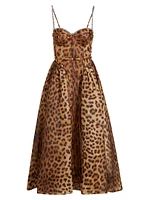 Crush Leopard Paneled Midi-Dress