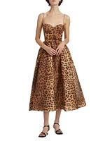 Crush Leopard Paneled Midi-Dress