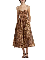 Crush Leopard Paneled Midi-Dress
