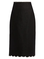 Crush Scalloped Midi-Skirt