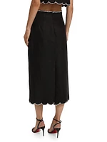 Crush Scalloped Midi-Skirt