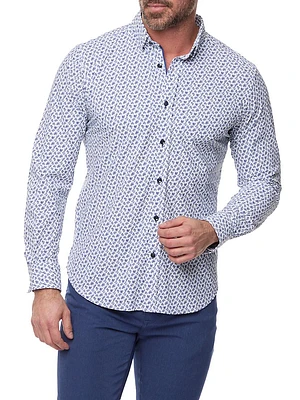 Harlan Abstract Button-Front Shirt