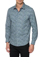 Claredon Geometric-Printed Stretch-Cotton Shirt