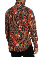 Floral Paisley Print Button-Up Shirt