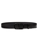 VLogo Signature Belt Shiny Calfskin 30MM