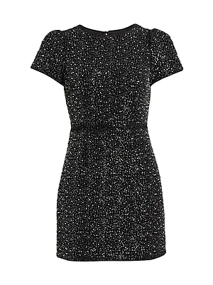 Rowen Beaded Tweed Minidress