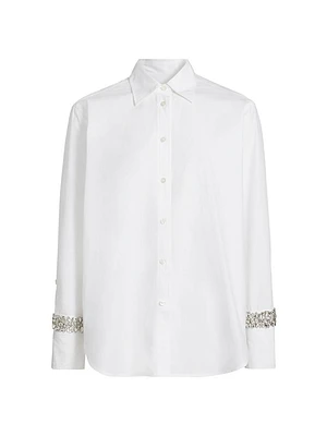 Calvin Cotton Embellished-Cuff Shirt