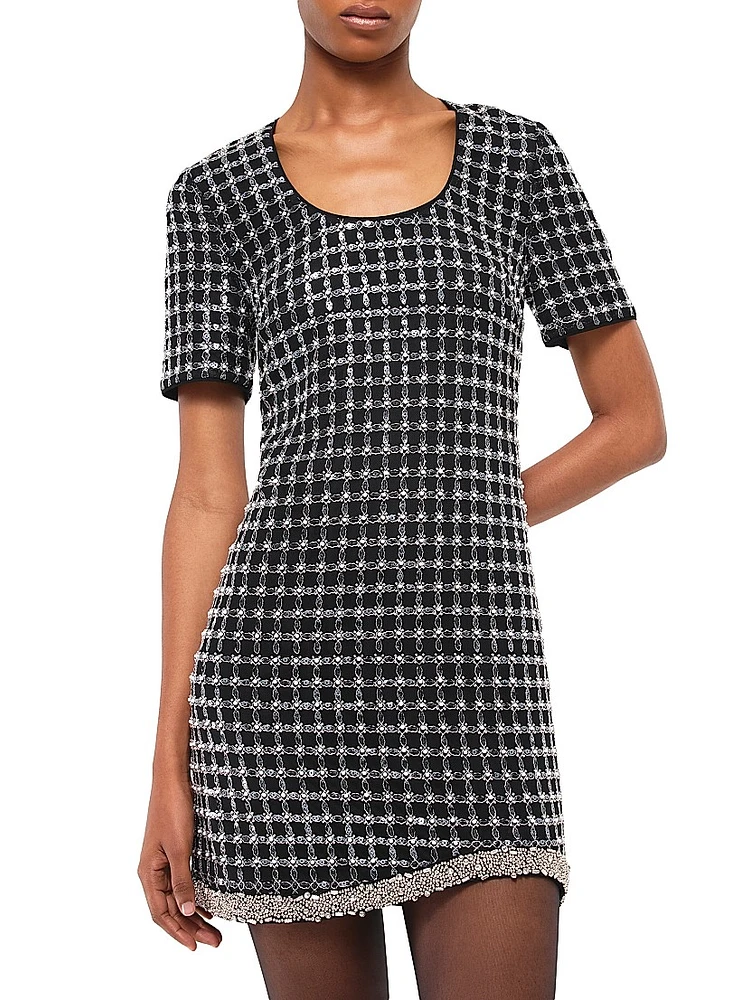 Vivalie Embellished Grid Minidress