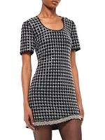 Vivalie Embellished Grid Minidress