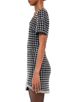 Vivalie Embellished Grid Minidress