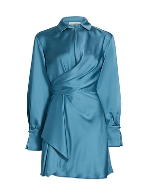Talit Draped Satin Minidress