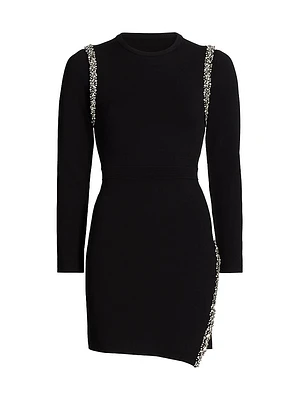 Nyx Embellished Wrap-Style Minidress