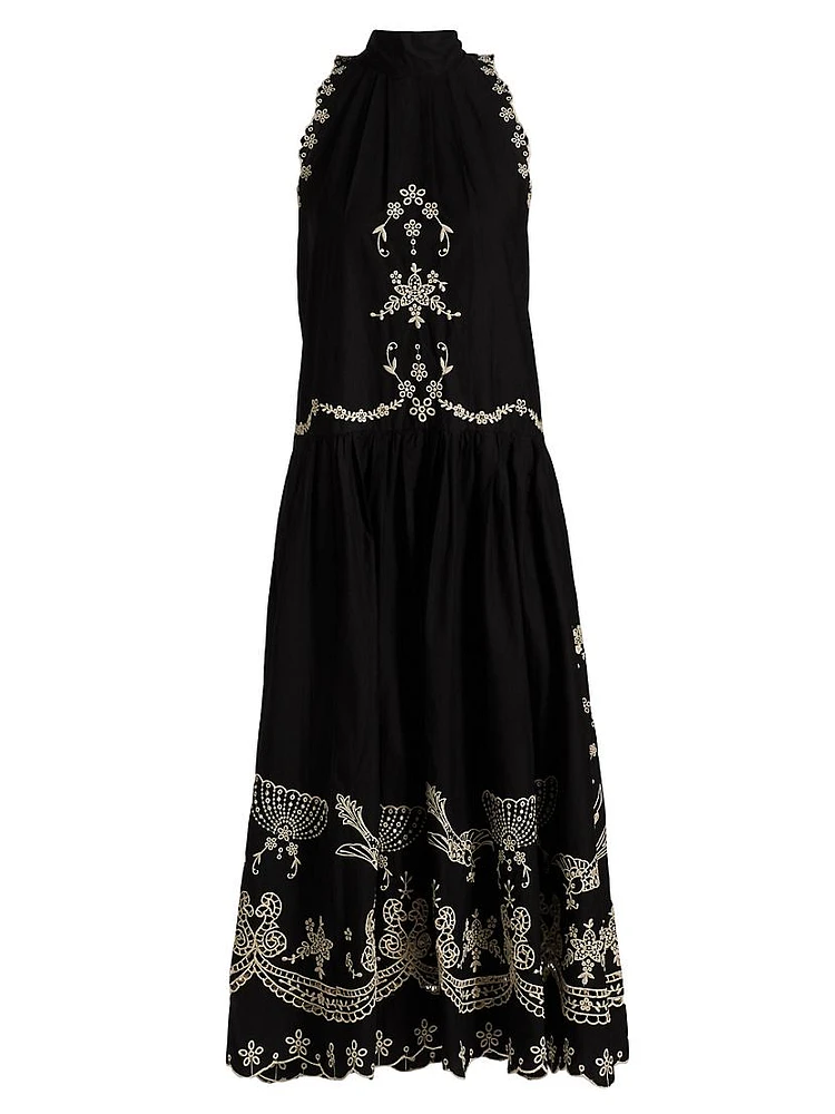 Kingsley Embroidered Tank Midi-Dress