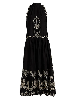 Kingsley Embroidered Tank Midi-Dress