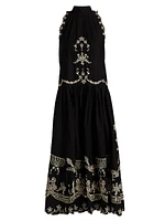 Kingsley Embroidered Tank Midi-Dress