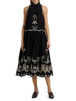 Kingsley Embroidered Tank Midi-Dress