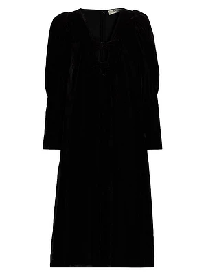Tashi Velvet Cut-Out Midi-Dress