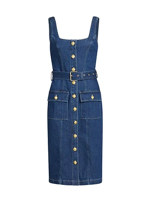 Idy Denim Button-Front Midi-Dress