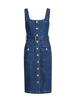 Idy Denim Button-Front Midi-Dress