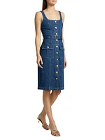 Idy Denim Button-Front Midi-Dress