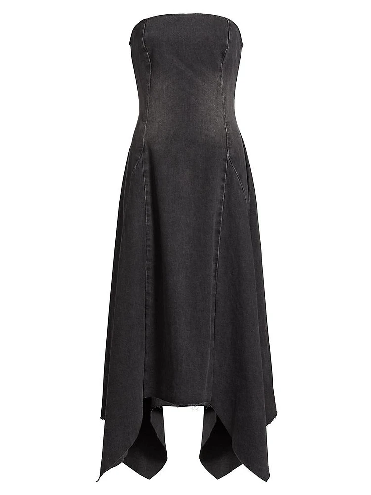 Eliana Denim Strapless Midi-Dress
