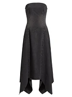 Eliana Denim Strapless Midi-Dress