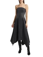 Eliana Denim Strapless Midi-Dress