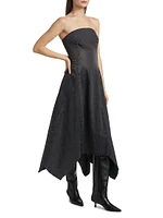 Eliana Denim Strapless Midi-Dress