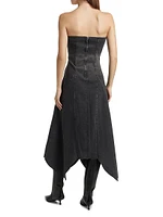 Eliana Denim Strapless Midi-Dress