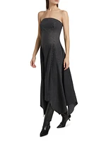Eliana Denim Strapless Midi-Dress