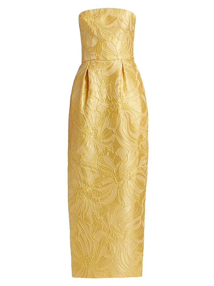 Jacquard Strapless Cocktail Dress