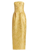 Jacquard Strapless Cocktail Dress