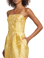 Jacquard Strapless Cocktail Dress