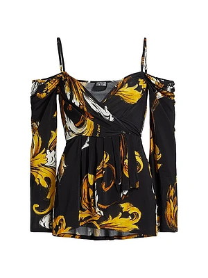 Printed Off-the-Shoulder Blouse