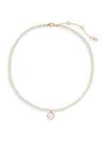 Pop Of Joy Goldtone, Cubic Zirconia & Imitation Pearl Necklace