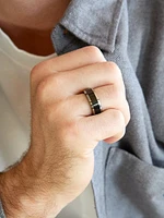 Black Tungsten Beveled-Edge Ring