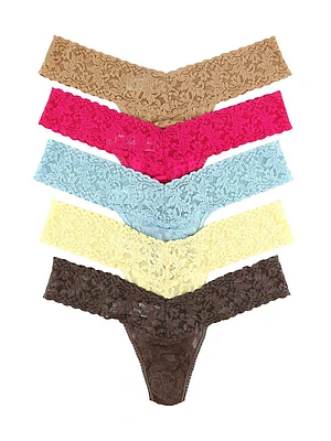 Signature Lace 5-Pack Low-Rise Thong Set