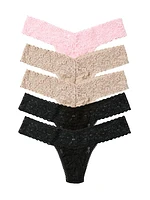 Signature Lace 5-Pack Low-Rise Thong Set