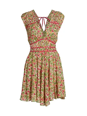 Ciao Floral Piped Minidress
