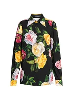 Stretch-Silk Button-Front Shirt
