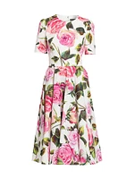 Pink Roses Cotton Dress