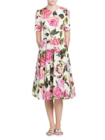 Pink Roses Cotton Dress
