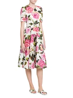 Pink Roses Cotton Dress