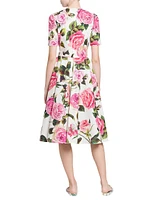 Pink Roses Cotton Dress