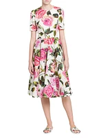 Pink Roses Cotton Dress