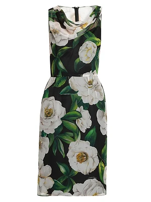 Gardenia Silk Knee-Length Dress
