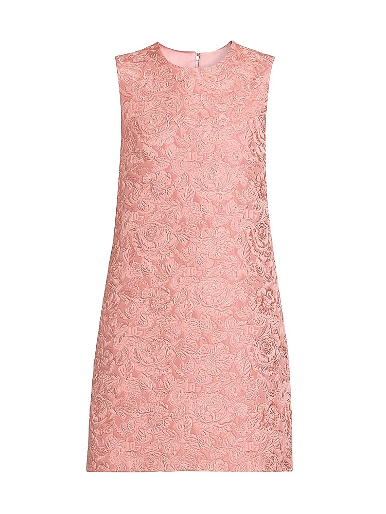 Floral Jacquard A-Line Minidress
