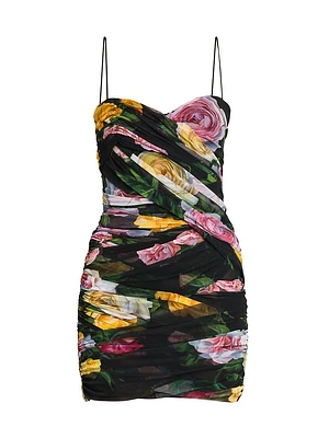 Floral Tulle Wrapped Minidress